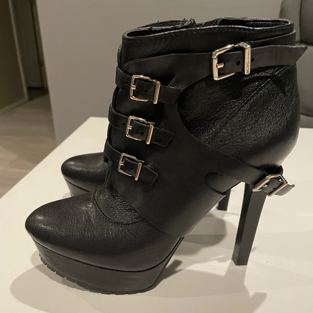 BCBG Leather Ankle Bootie